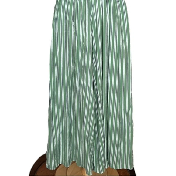 Boho Smocked Bodice Striped Wide Leg Jumpsuit Pockets, XS - Picture 4 of 16